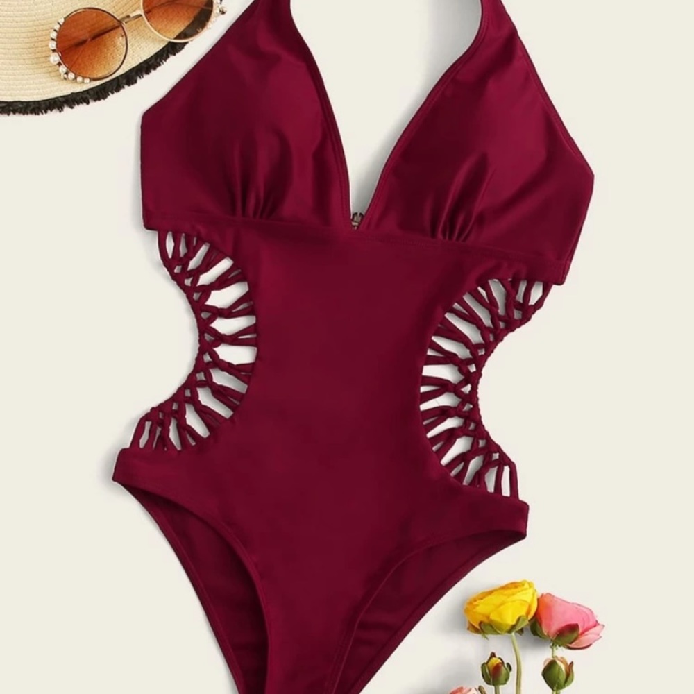 SHEIN Cut-out Halter One Piece. Size XL